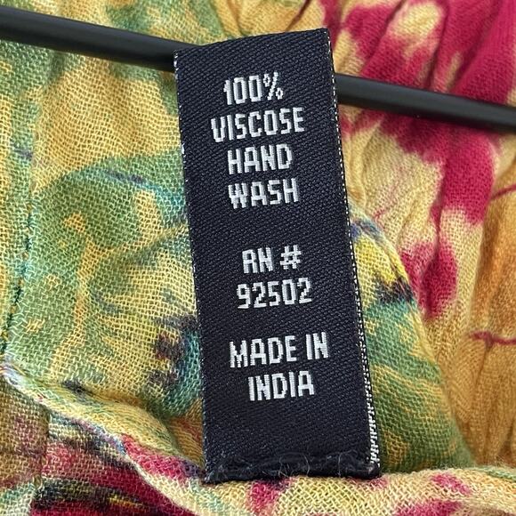 Sacred Threads Boho Tie Dye Top V-Neck Short Sleeve Flowy Hippie Festival S/M - Picture 9 of 14